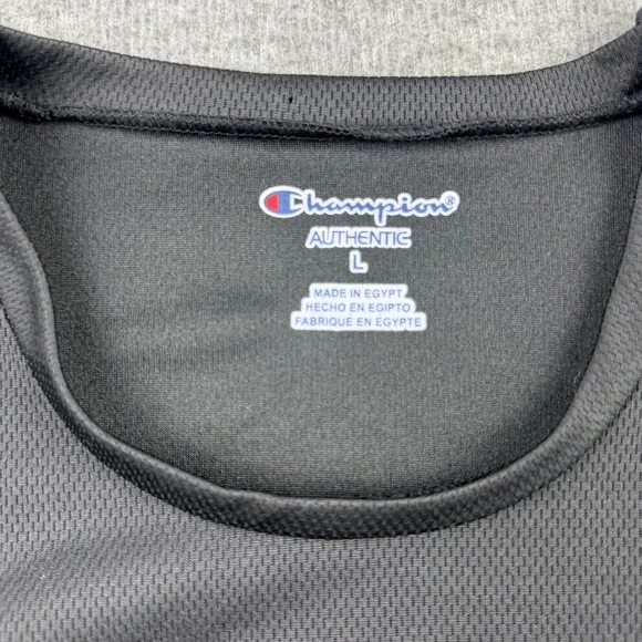 Champion Men's L Double Dry Performance T-Shirt Gray Short Sleeve Mesh Gym Top - Picture 3 of 5